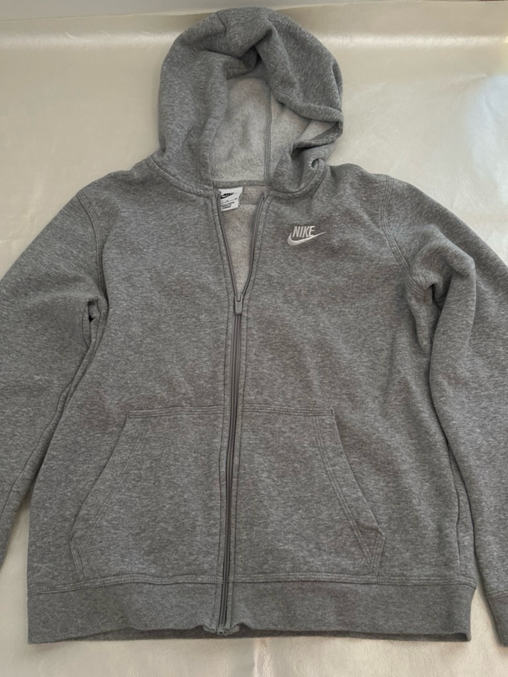 Nike Kids Gray Full-Zip Hoodie with Logo